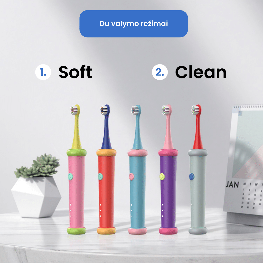 Elektrinis dantų šepetėlis vaikams Wesmile GentleCare - Image 3