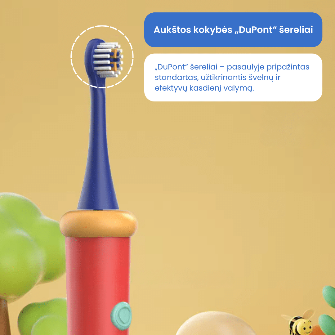 Elektrinis dantų šepetėlis vaikams Wesmile GentleCare - Image 4