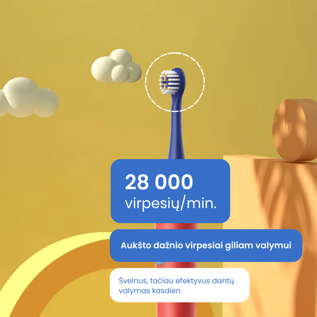 Elektrinis dantų šepetėlis vaikams Wesmile GentleCare - Image 6