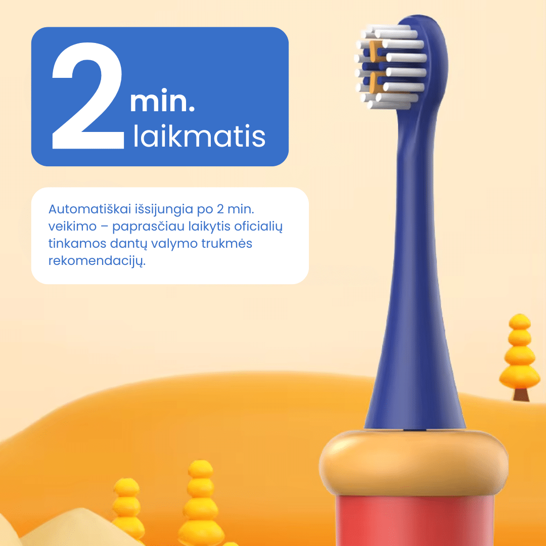 Elektrinis dantų šepetėlis vaikams Wesmile GentleCare - Image 9