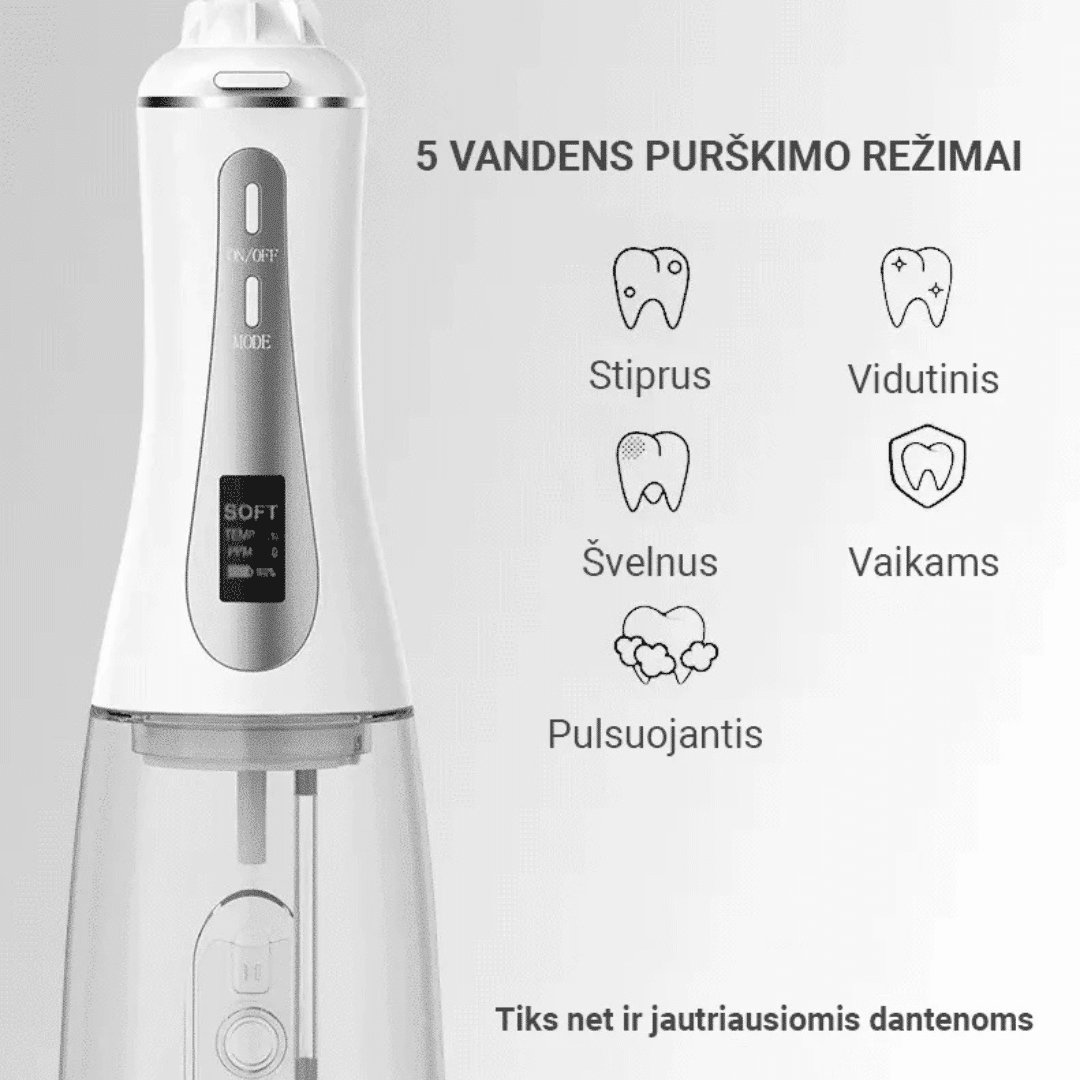 Burnos irigatorius Wesmile + kapų valymo vonelė OVIA UV Wave + irigatoriaus antgaliai - Image 6